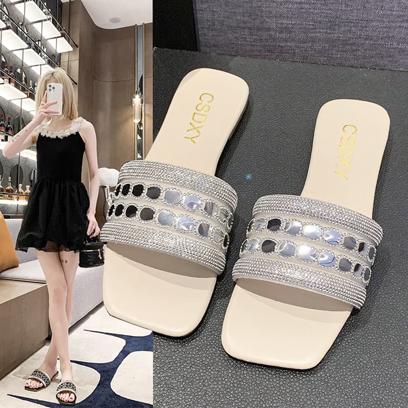 Flat Sandals for Women Summer 2024 New Style Indoor Ins Cross Beach Flip Flops