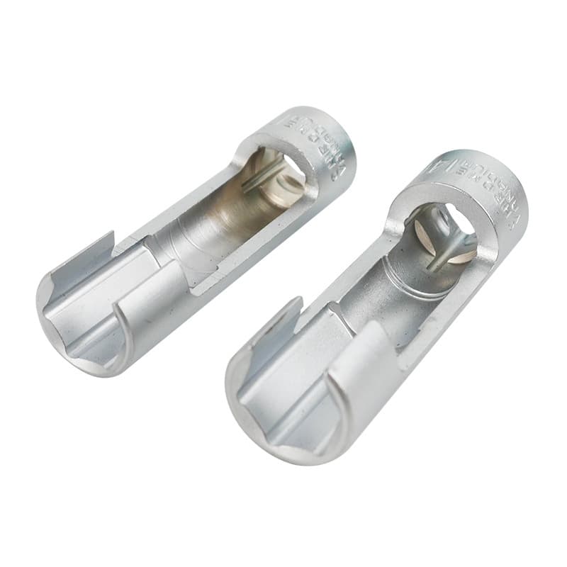 Open-End Fuel Line Removal Socket with Slot, Includes Oxygen Sensor Wrench, Special Fuel Line Wrench for Diesel Injection Lines 14mm