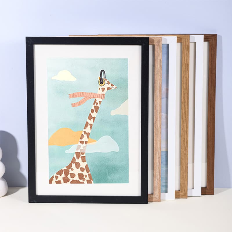 Amazon Wooden Picture Frame Wholesale Empty Frame 16in A4 4K 8K A3 Wall-Mounted Wooden Photo Wall Frame Empty Frame
