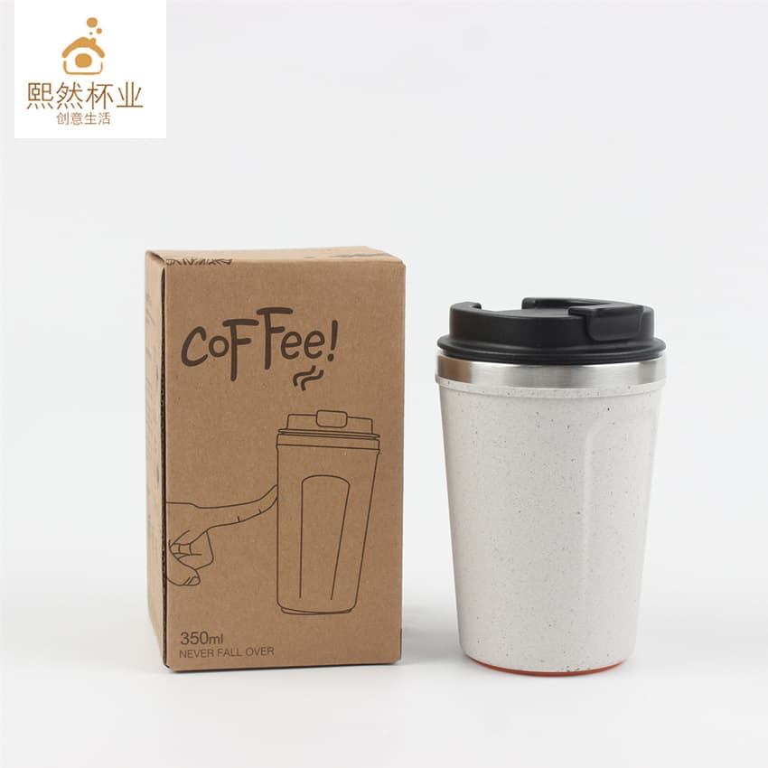 Coffee grounds cup double-layer anti-falling portable water cup coffee grounds gift cup supermarket gifts manufacturer spot wholesale