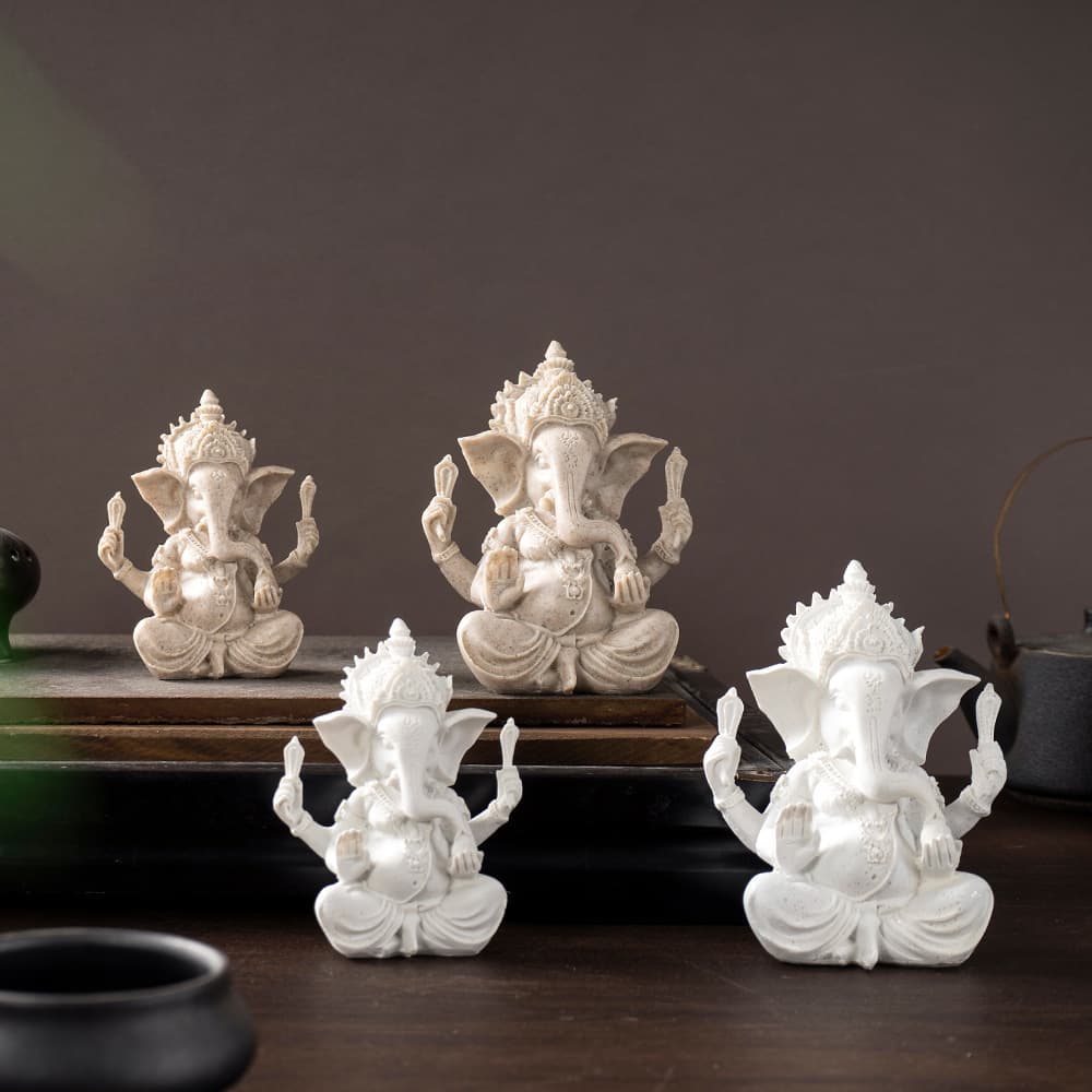 Cross-border Ganesha resin Buddha statue craft ornaments hand-carved Indian elephant god Southeast Asia elephant god wholesale