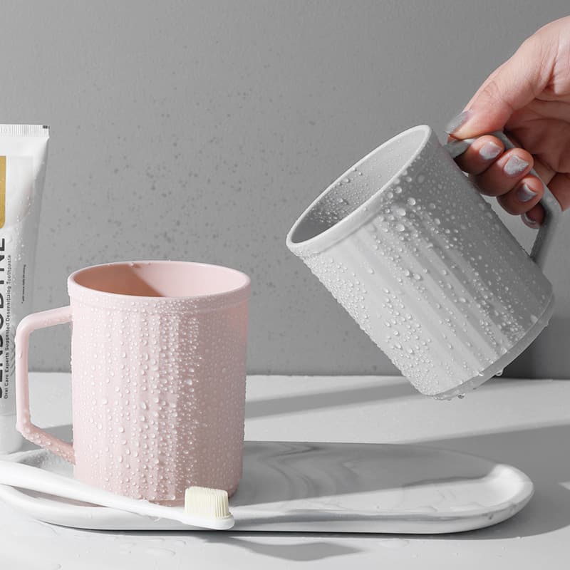 Large Capacity High-design Rinsing Cup with Handle, Thick Home Bathroom Toothbrush Cup for Couples