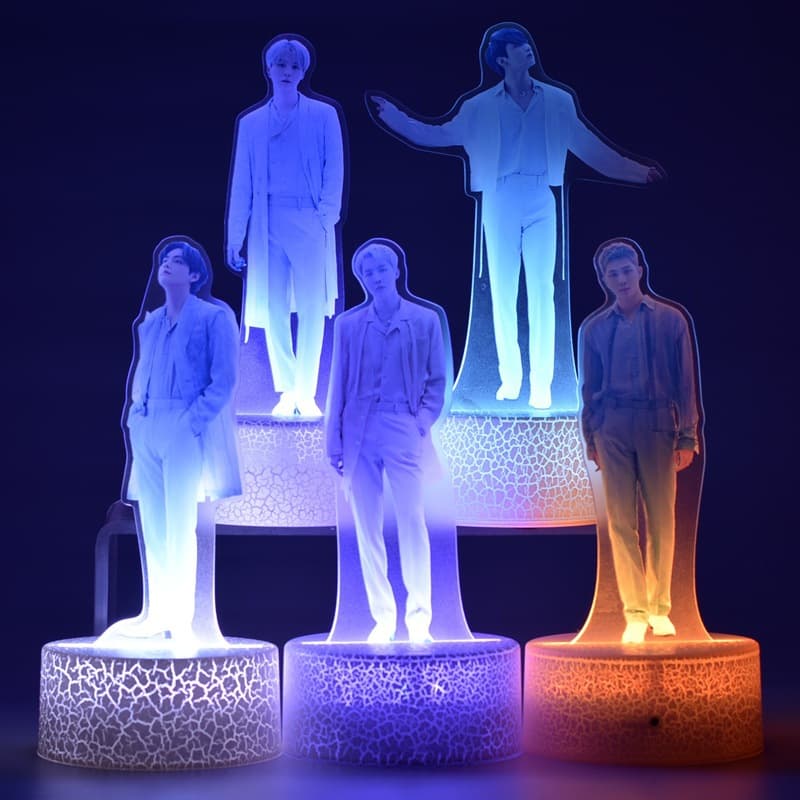 BTS Jungkook V Kim Taehyung Seokjin same style BTS3D star peripheral store night light ornaments