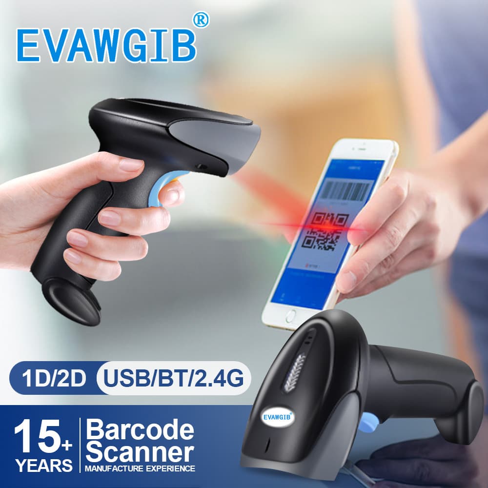 Bluetooth Wireless 1D 2D QR Barcode Scanner BarCode Reader