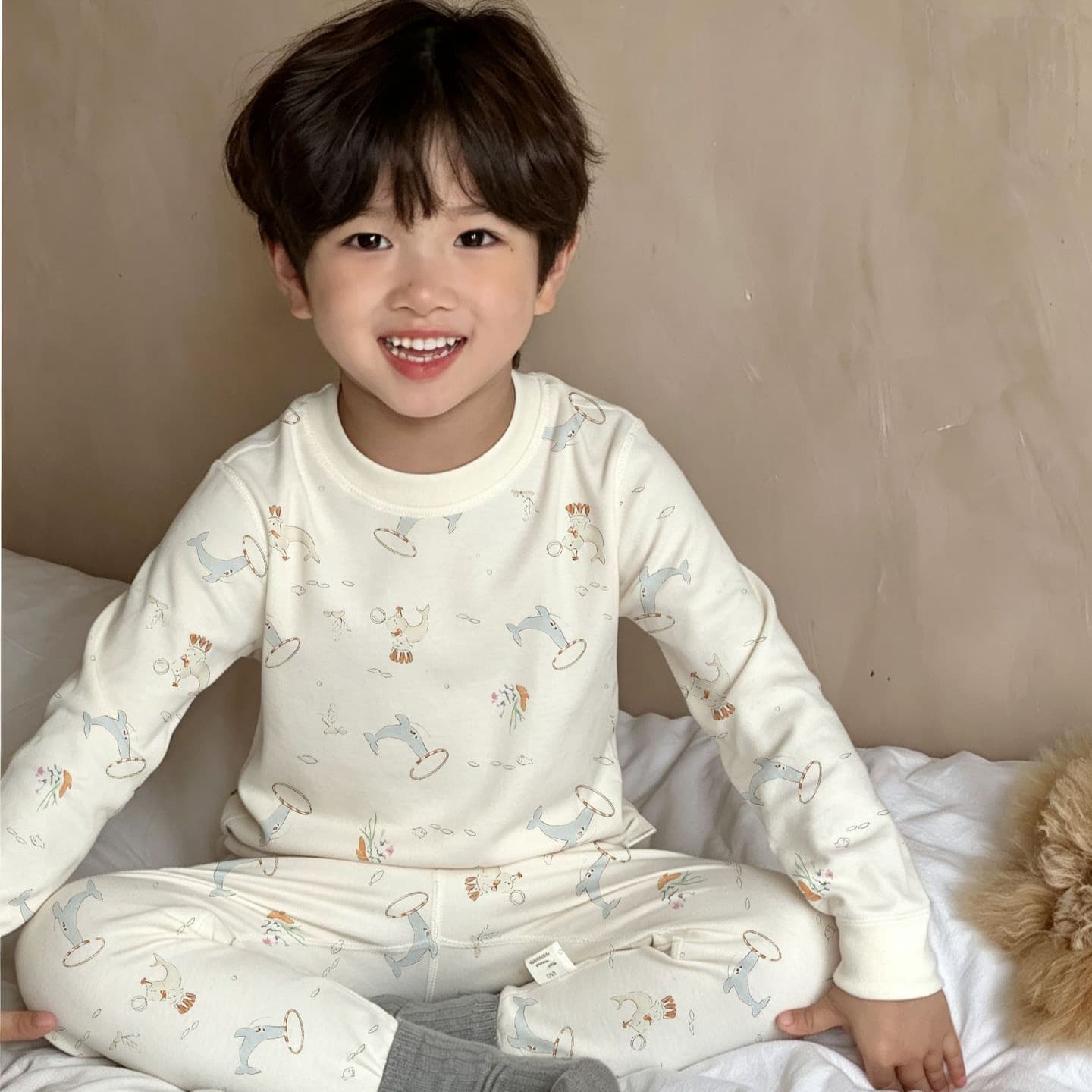 Children's Pure Cotton Thermal Underwear Set Boys Girls Loungewear Pajamas for Big Kids Class A Autumn Winter Base Layer Air Conditioning Clothes