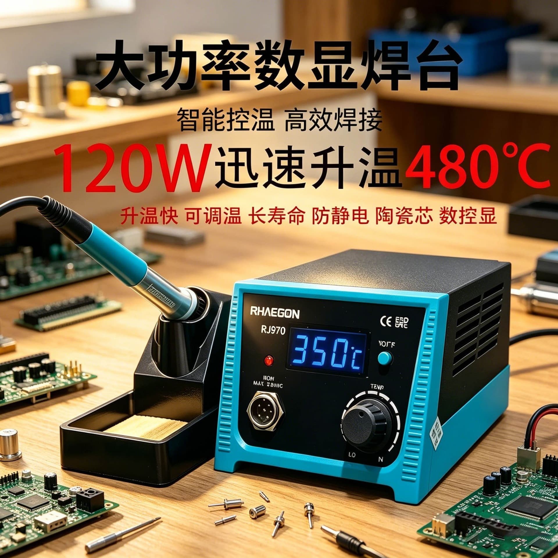 Industrial grade 120 watt high power 480 degree constant temperature control digital display soldering station soldering iron welding repair tool source