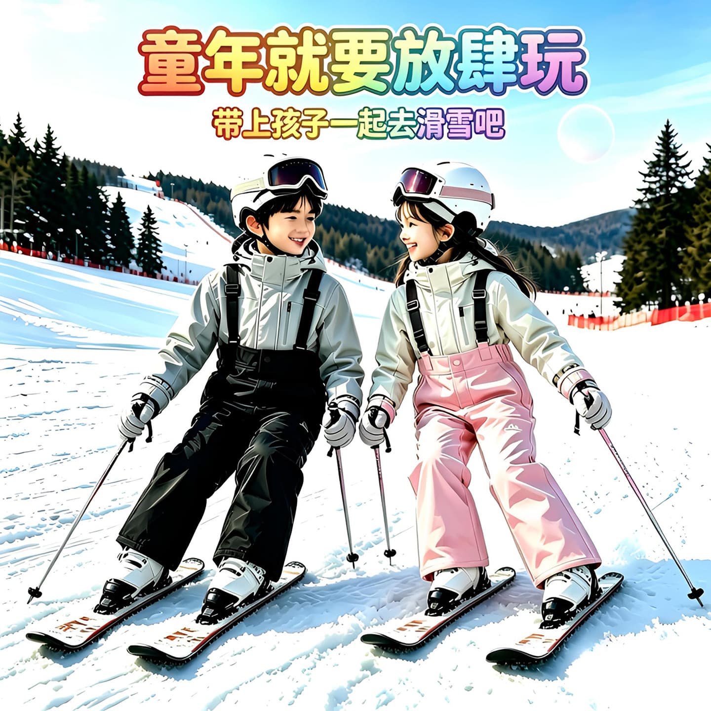New Kids Ski Pants Bib Overalls Down Pants Boys Girls Winter Snow Country Warm Thickened Snowproof Pants