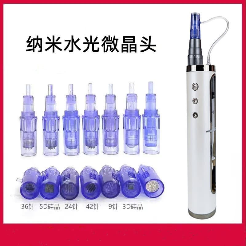 Water light micro-needle heads: nano MTS round crystal spot-dissolving 12-needle 5D silicon crystal heads