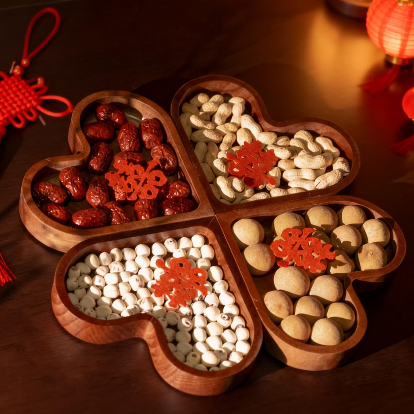 Wedding Dried Fruit Tray Engagement Table Decoration Early Birth Fruit Box Wedding Room Setup Bed Candy Tray