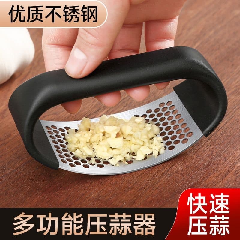 New Ring-Shaped Stainless Steel Garlic Press and Grater, Garlic Mincer and Peeler, Kitchen Gadget