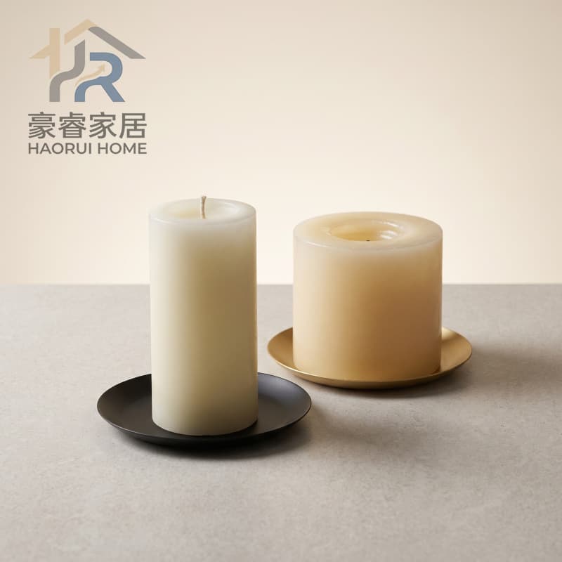 Cross-border American-style Tray Candle Holder Wedding Decorative Tea Cup Candle Holder Black Iron Candle Holder Craft Factory Wholesale