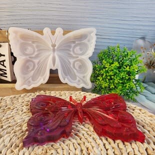 Semi-3D Double Pupil Butterfly Wall Hanging Silicone Mold DIY Desktop Ornament Decorative Crystal Resin Mold