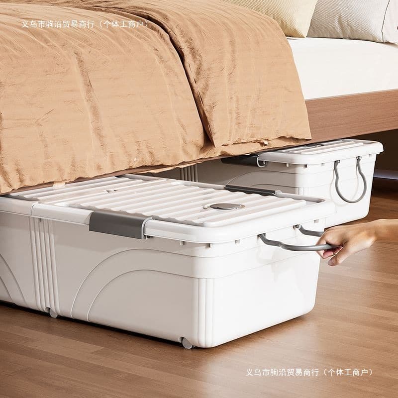 Under-bed Storage Box with Drawers, Space-saving Clothes Organizer for Dormitories with Casters
