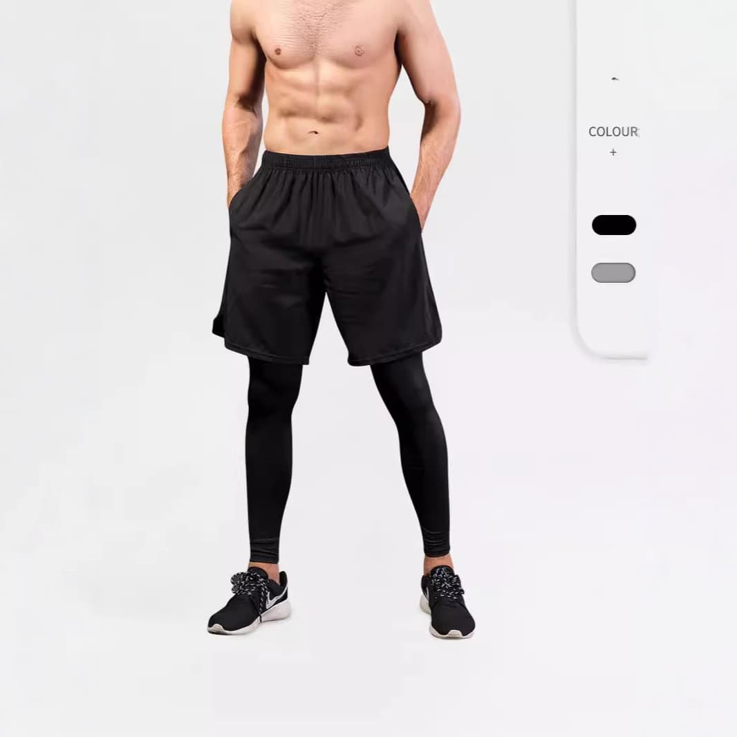 Men's Compression Pants 2-in-1 Fitness Running Training Amazon Casual Stretch Quick-Dry Long Yoga Pants