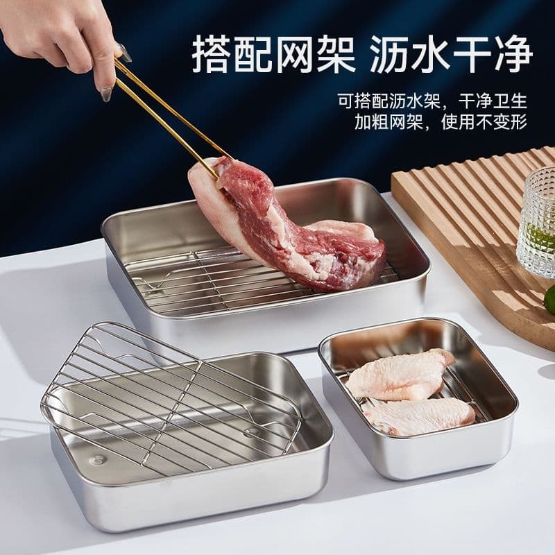 304 stainless steel crisper box refrigerator freezer commercial dumpling square box camping food preparation food storage sealed box