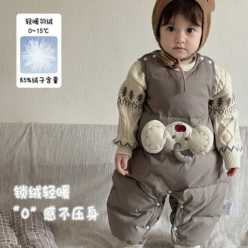 Infant down pants baby winter thickened thermal pants 90 white duck down overalls boys going out pants category a