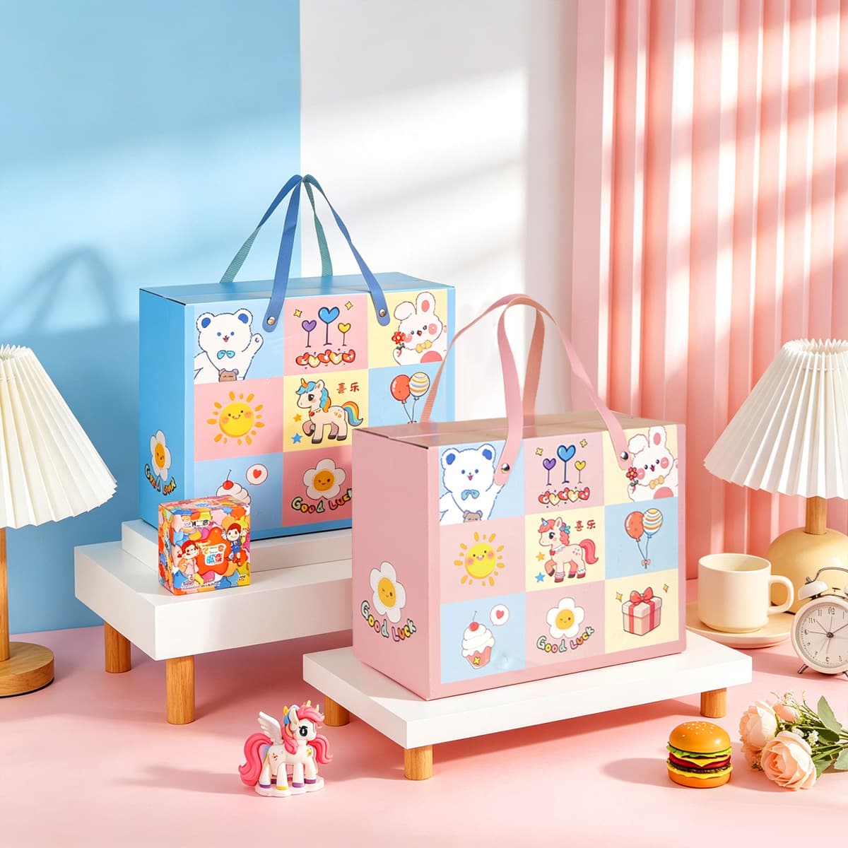 Cartoon Children's Gift Box for 10th Birthday Party Return Gift, Full Moon, First Birthday, Children's Day Gift Box Empty Box