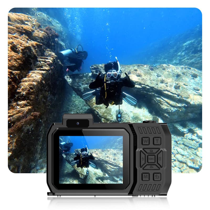 Waterproof Camera for Cross-Border Use, 10m Underwater Bare Unit D50, Dual Screen Switching Selfie, Student Card Digital Mini HD