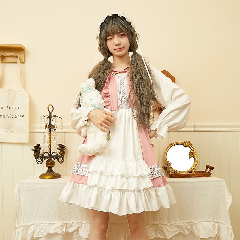 Original Lolita dress, petite Lolita girl's dress, Japanese-style soft girl cute fairy skirt.