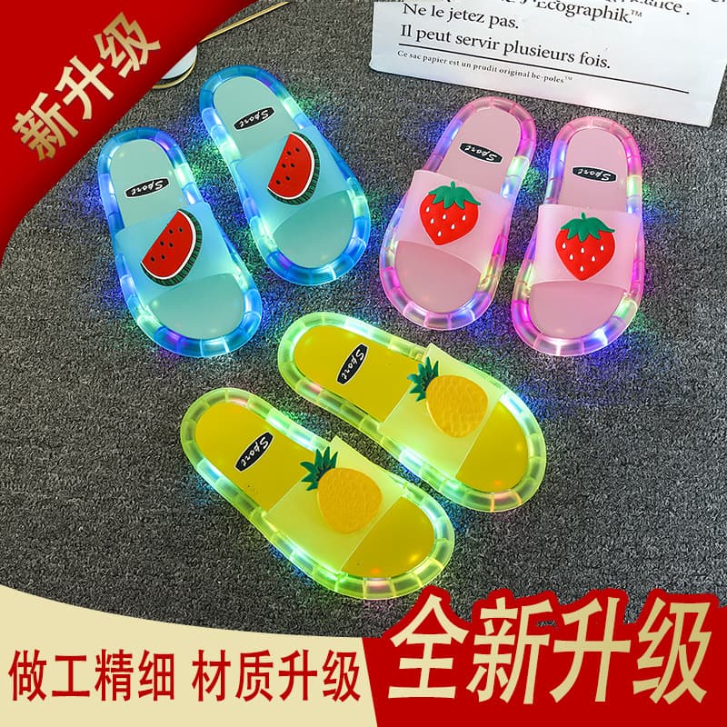 Princess Style Glowing Slippers for Women Summer Fashion Trendy Ins Cute Luminous Sister Anti-Slip Outdoor One-Strap Sandals
