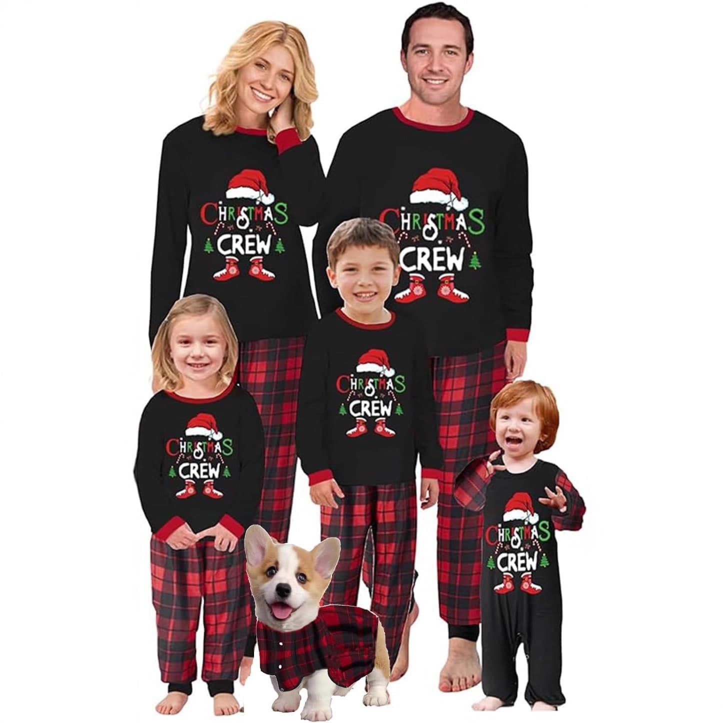 2023 Parent-Child Outfits Family Set for Three or Four Autumn/Winter Cotton Christmas Family Homewear Pajama Set