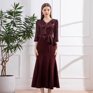 Shenzhen brand fashion banquet noble mother of the bride wedding dress plus size dress factory drop shipping