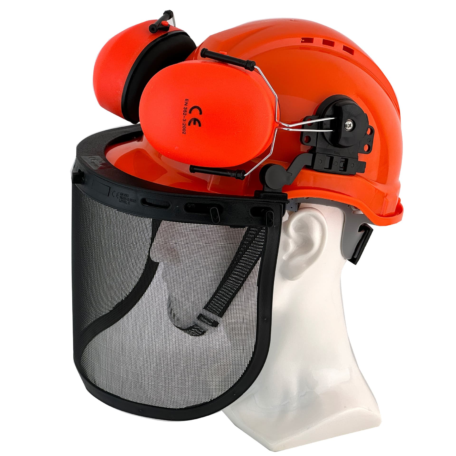 Factory Direct Sales Logger ABS Safety Helmet Three-Piece Set Face Shield + Safety Helmet + Ear Muffs
