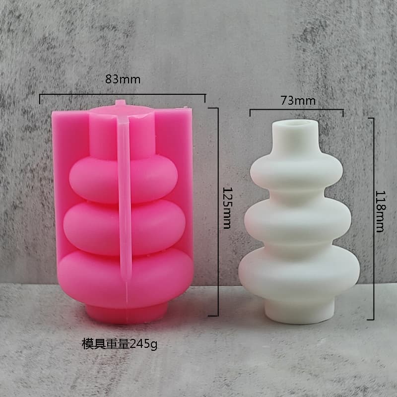 Donut Ring Vase Silicone Mold DIY Cement Plaster Flower Vase Decorative Ornament Mold New Style