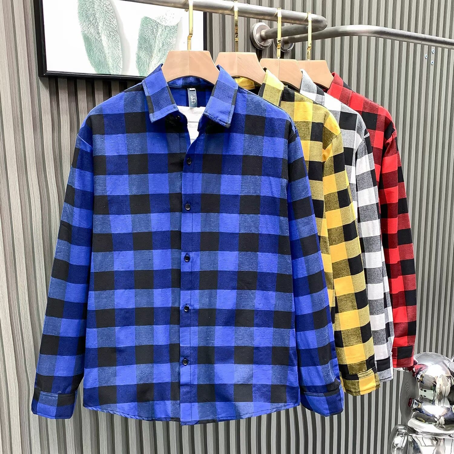 American Casual Street Hip-Hop Loose Plus Size Vintage Plaid Shirt Jacket for Teens Men Spring Autumn