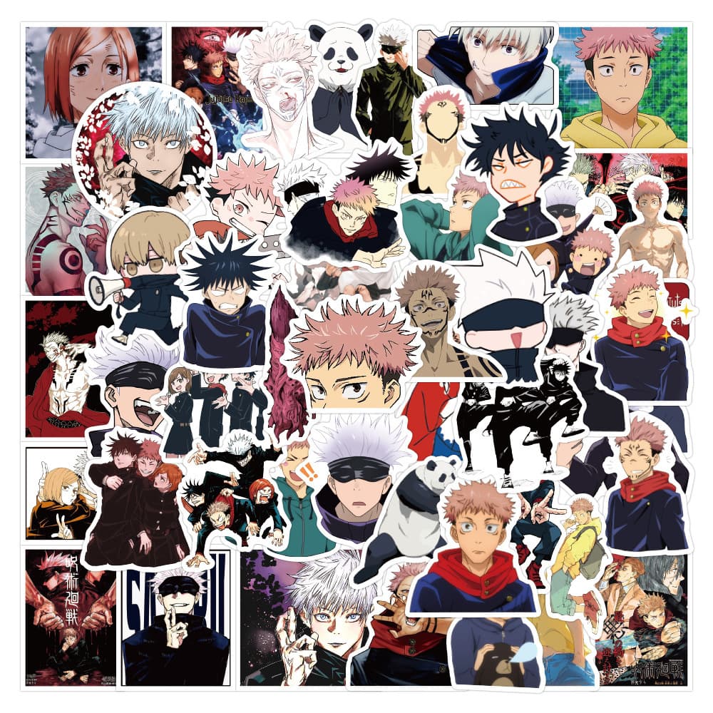 50 Anime Jujutsu Kaisen Stickers for Luggage, Phone Cases, Computers, Featuring Gojo Satoru
