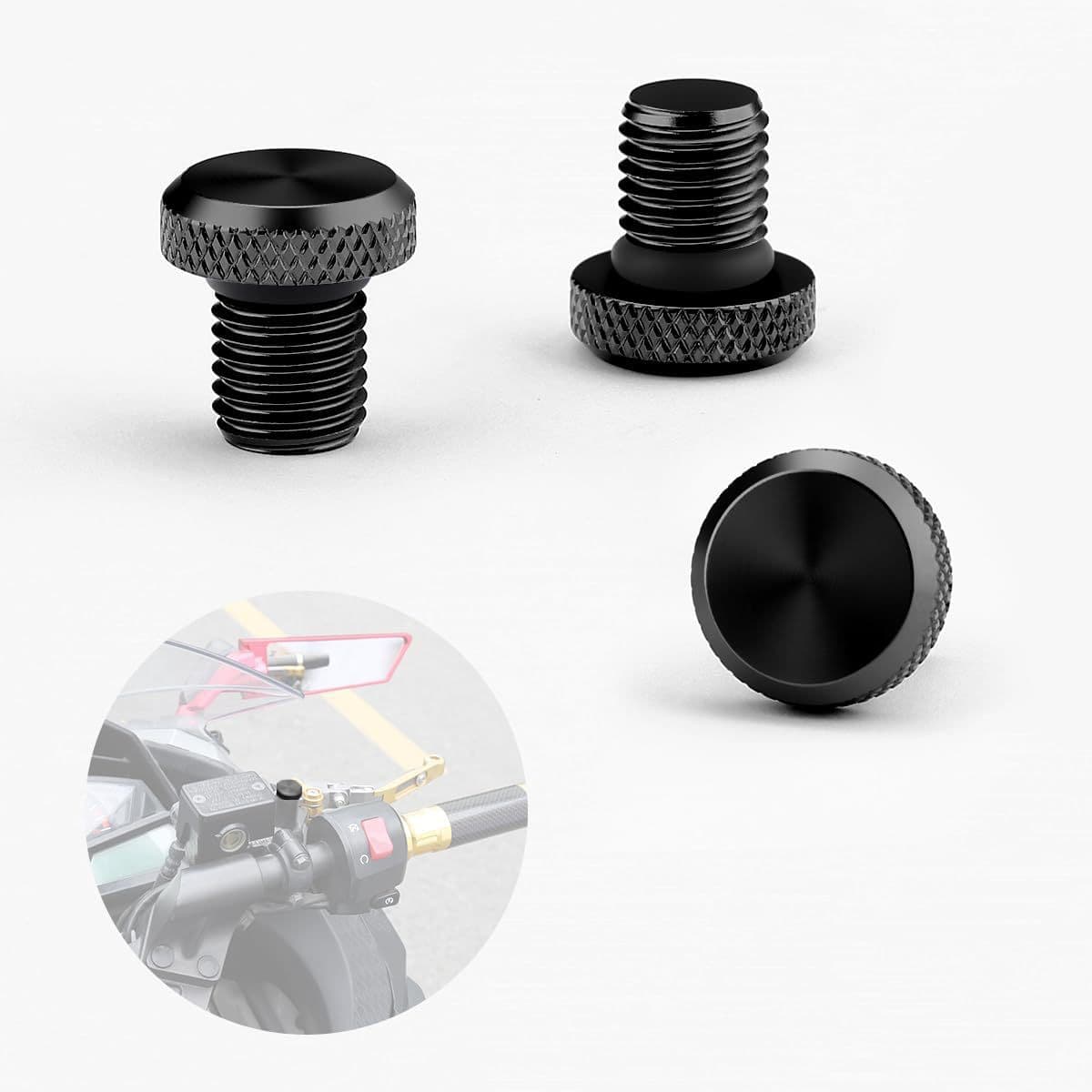Motorcycle Mirror Hole Plug M10x1.25 Universal Aluminum Motorcycle Rearview Mirror Screw Fits Most Motorcycles