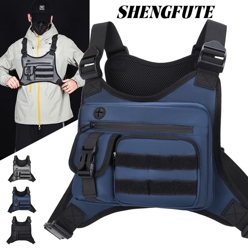 Multifunctional tactical vest bag for men, new outdoor portable chest bag, fashion off-road riding vest bag wholesale