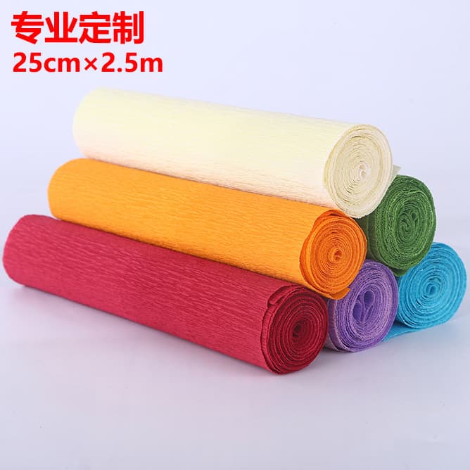 Factory wholesale 20cm*2.5m crepe paper crimped paper bright red wrapping for handmade DIY floral curling paper