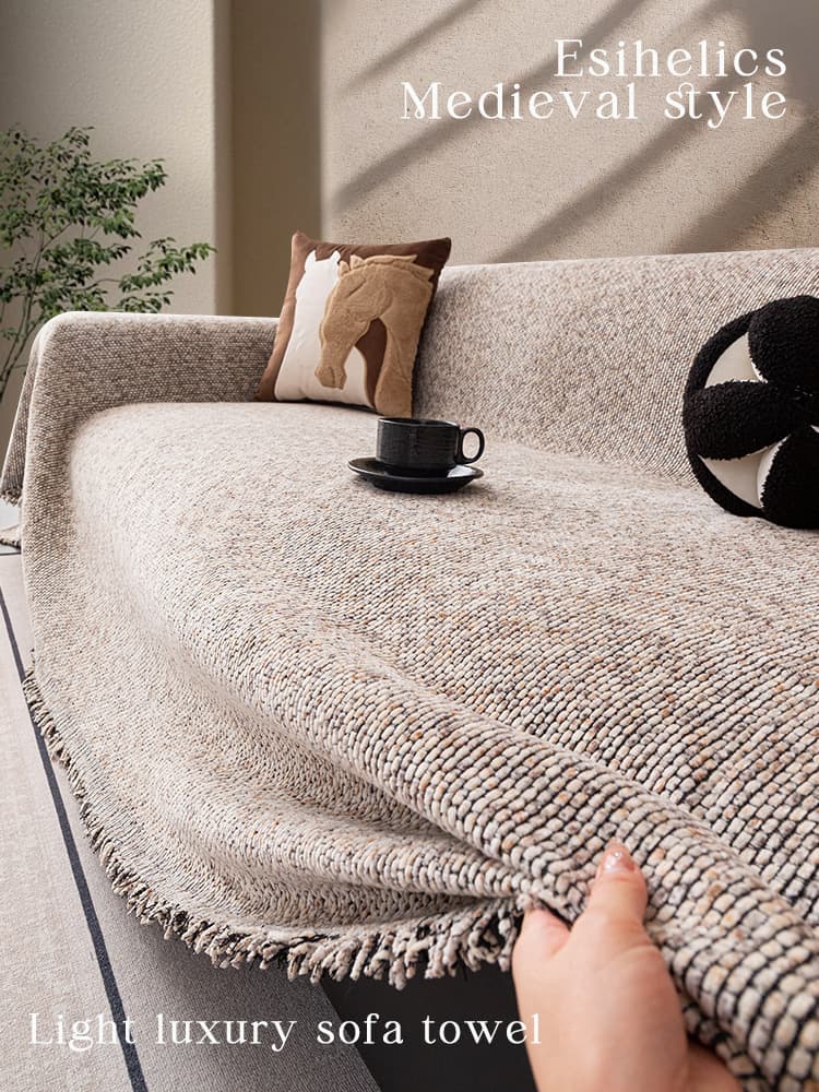 Sensory Cotton and Linen Style Four-Season Universal Sofa Cover Cloth Anti-Cat Scratch Sofa Towel Sofa Cover Sofa Blanket Sofa Cushion