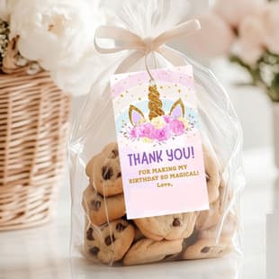 Unicorn Thank You Card Back to School Retirement Strawberry Valentine Birthday Wish Tag Label Hang Tag Gift Paper Card