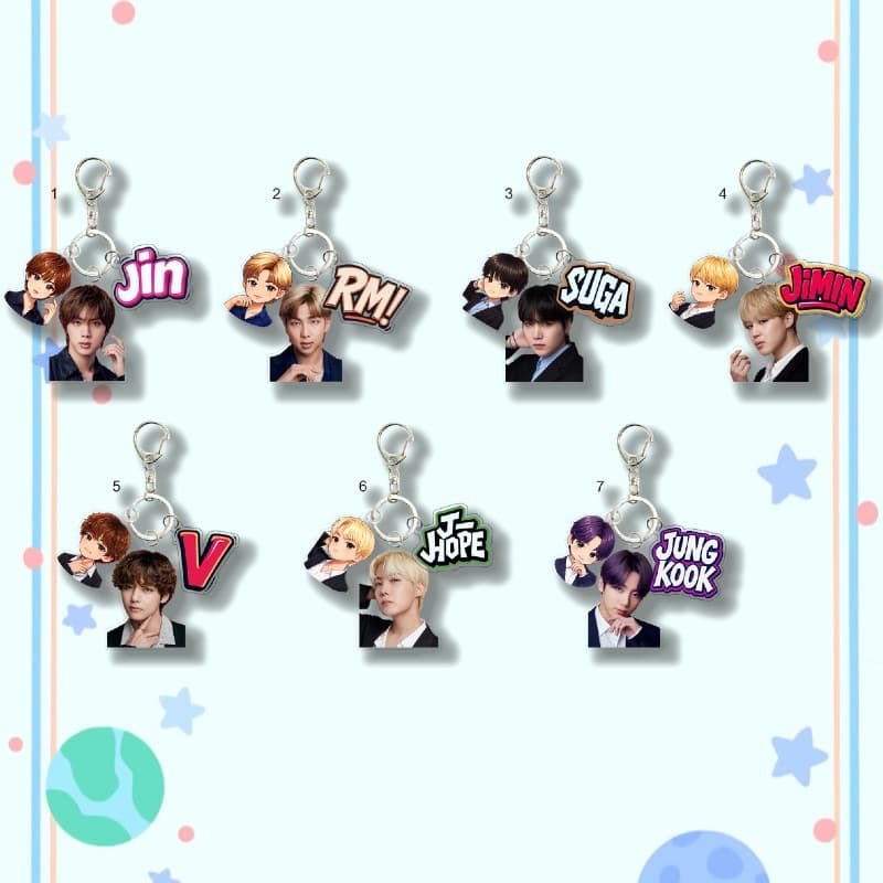 ARMY peripherals BTS V Min Yoongi Park Jimin Jungkook Kim Taehyung key chain pendant 1822