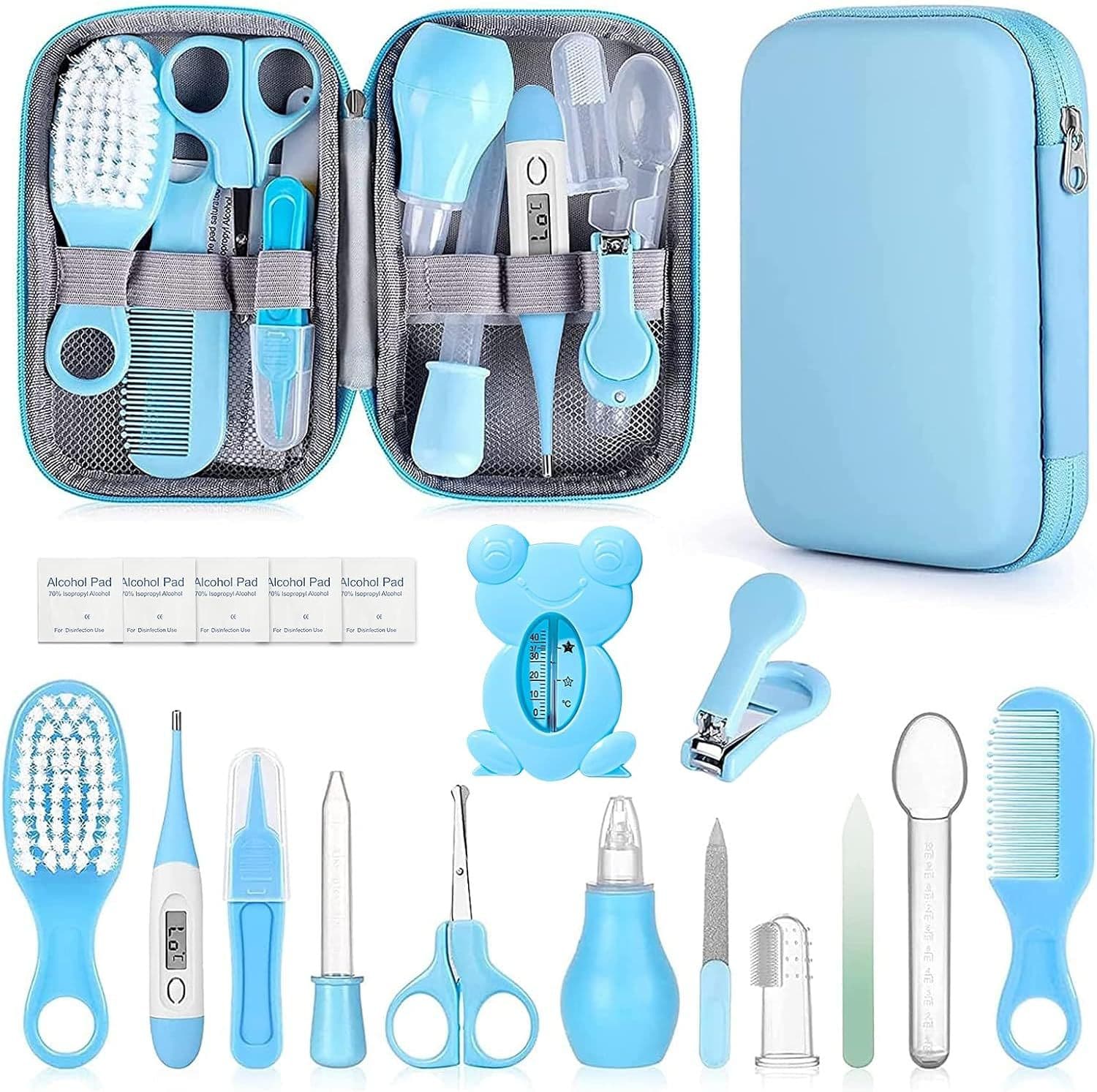 Cross-border Baby Care Set: 18-Piece Baby Nasal Aspirator, Nail Clipper, Comb, Brush, and Cleaning Kit