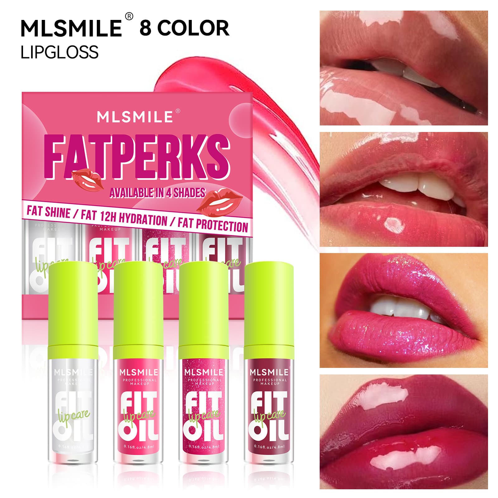 Mirror Finish Lip Gloss Set Transparent Plump Lip Balm Bubble Lip Glue Lipstick Lip Care Oil Long Lasting Lip Kit Beauty Health