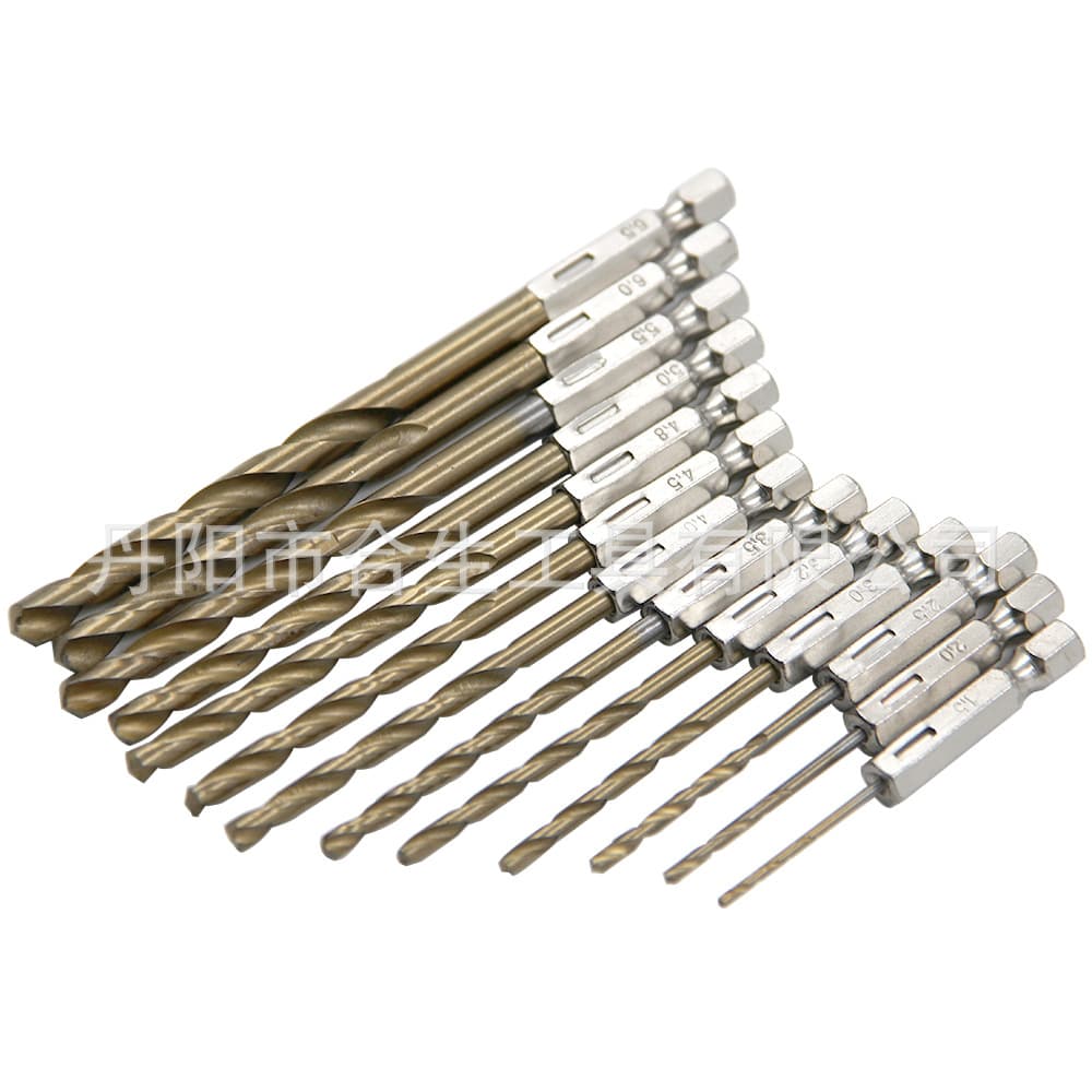 13-Piece Titanium-Coated Hex Shank Twist Drill Bit Set 1.5-6.5mm for Electric Screwdrivers and Impact Drivers