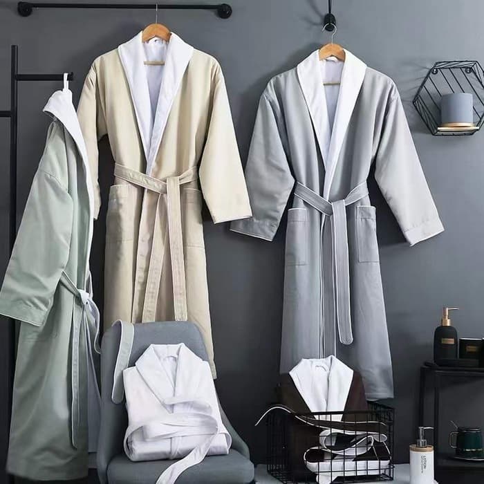 Hotel Bathrobe Type A, Unisex, New Model, More Absorbent Than Pure Cotton, Quick-Drying, Long Style for All Seasons, Adult Beauty Salon Nightgown