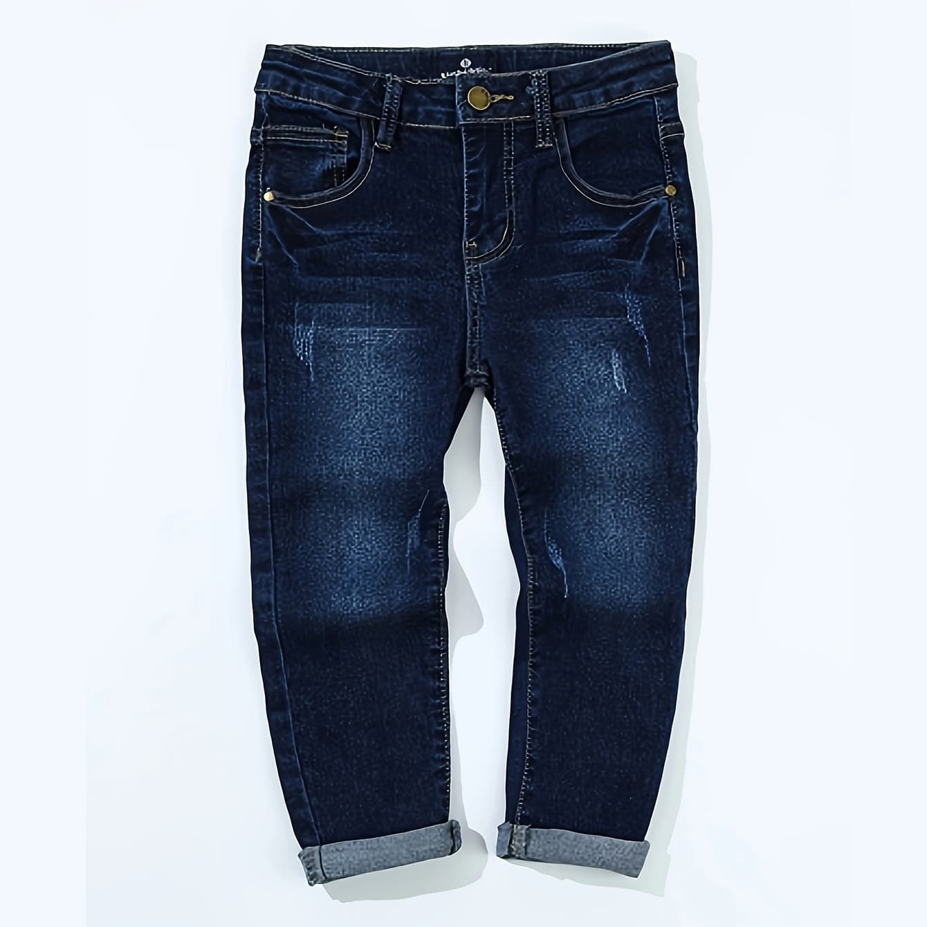 Cross-border wholesale children's spring/autumn jeans, mid-child stretch slim-fit denim, simple and stylish long pants boy jeans
