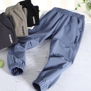 Boys Quick-Dry Sports Pants 2026 Summer Trendy Mosquito-Repellent Pants Medium & Large Kids Long Pants Loose Fit Casual Trousers