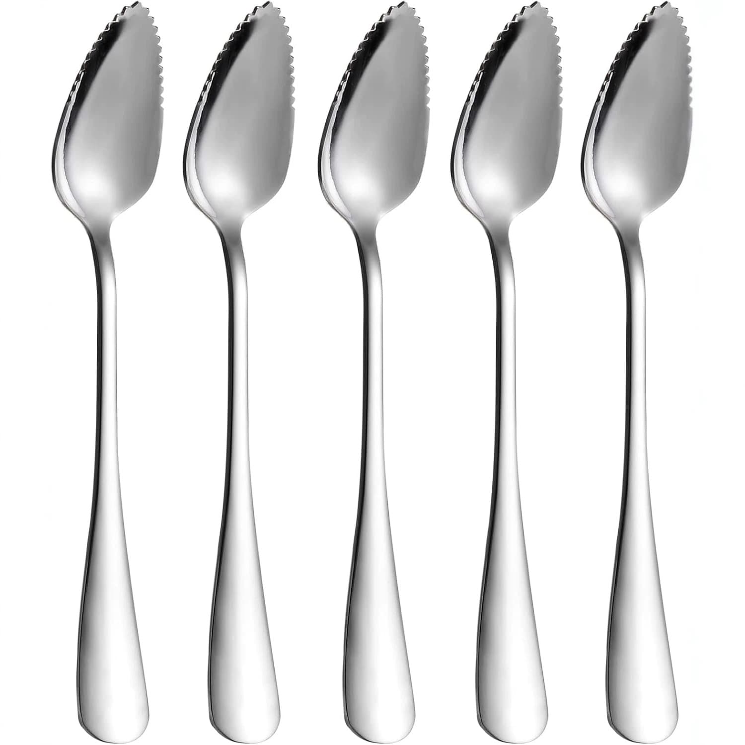 Stainless Steel Grapefruit Spoon, Serrated Fruit Pulp Spoon, Scraping Spoon, Fruit Puree Spoon, Scoop Spoon, Dessert Spoon, Cake Spoon