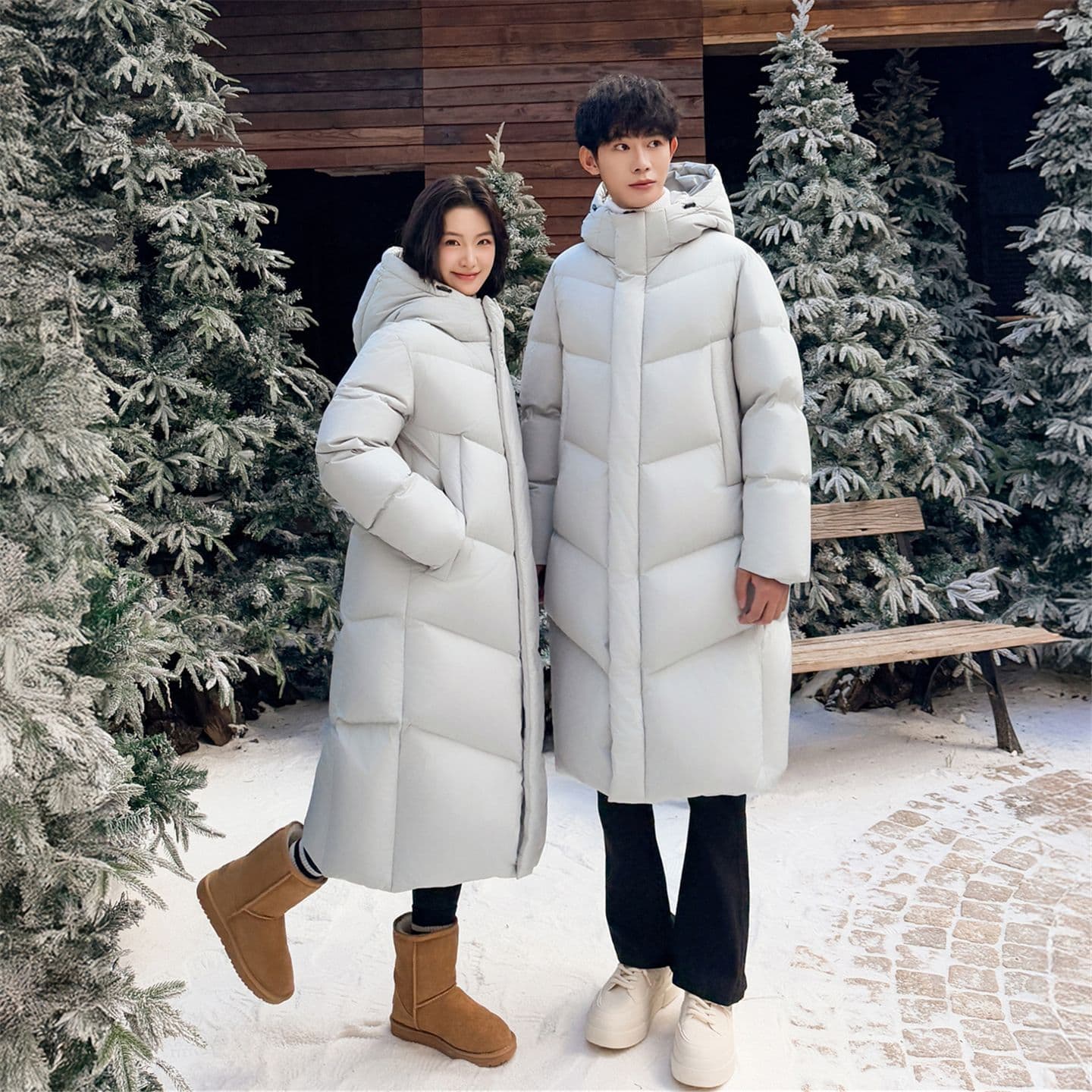 3368 Style 2025 Down Jacket Couple Mid-Length Over-the-Knee Thickened Plus Size Men and Women Thickened Casual Extra Large