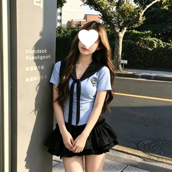 Campus Style Navy Collar Top Set Women Summer Design Waist-Cinching Short Sleeve Top High-Waist Slimming Pleated Short Skirt