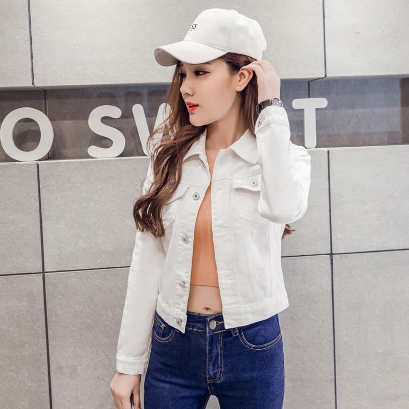 Denim Jacket Women 2025 Short Korean Style Candy Color Long Sleeve Jacket European and American Spring Women's Clothing