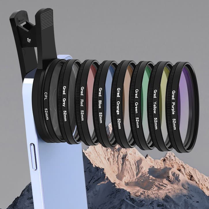 Factory Direct Phone Filter CPL Polarizer ND Filter Star Filter Gradient Filter ND Filter Set Gray 52mm