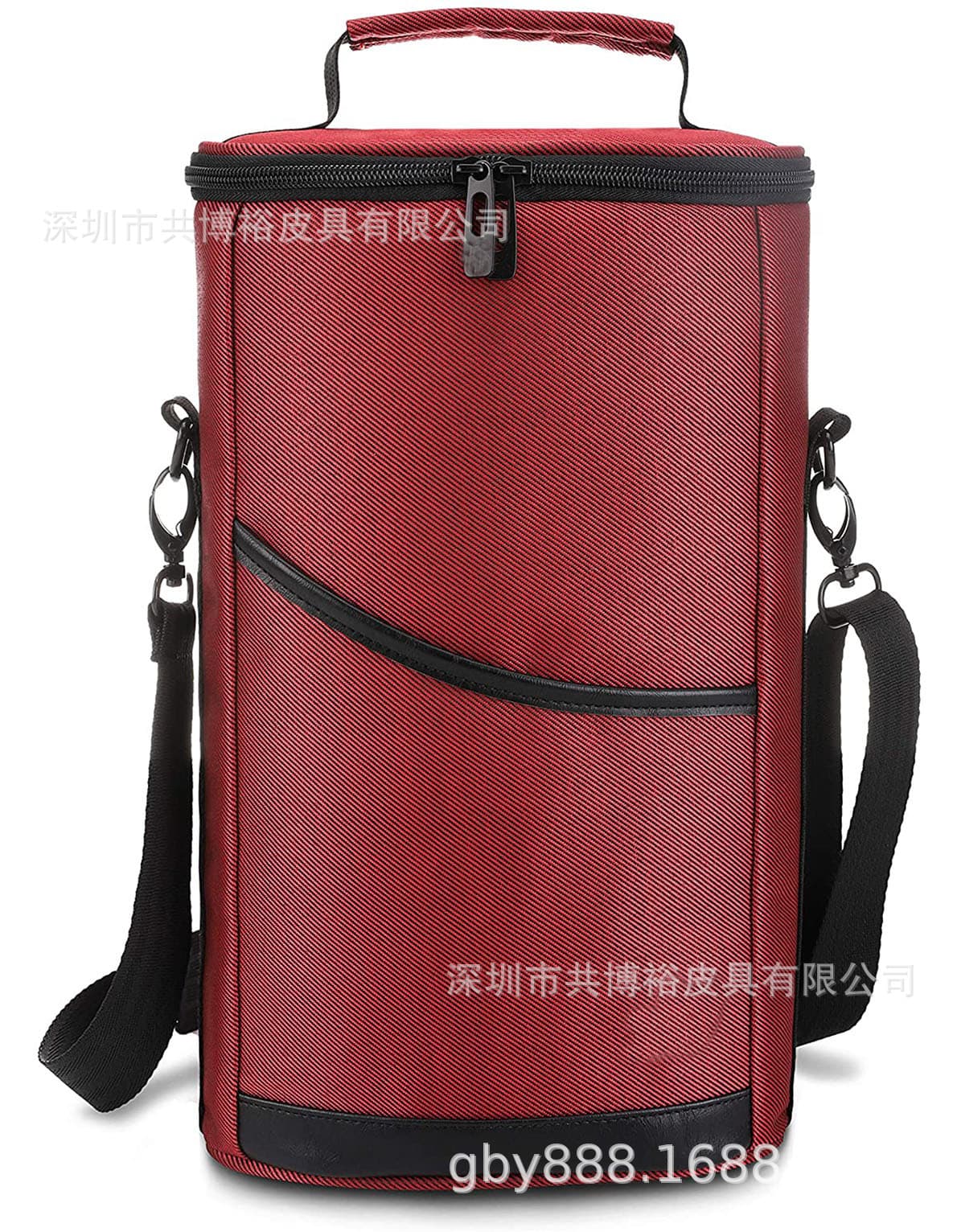 Factory-customized polyester twill 2-pack wine cooler bags, insulated bags, fruit protective bags, and food storage bags in contrasting colors.