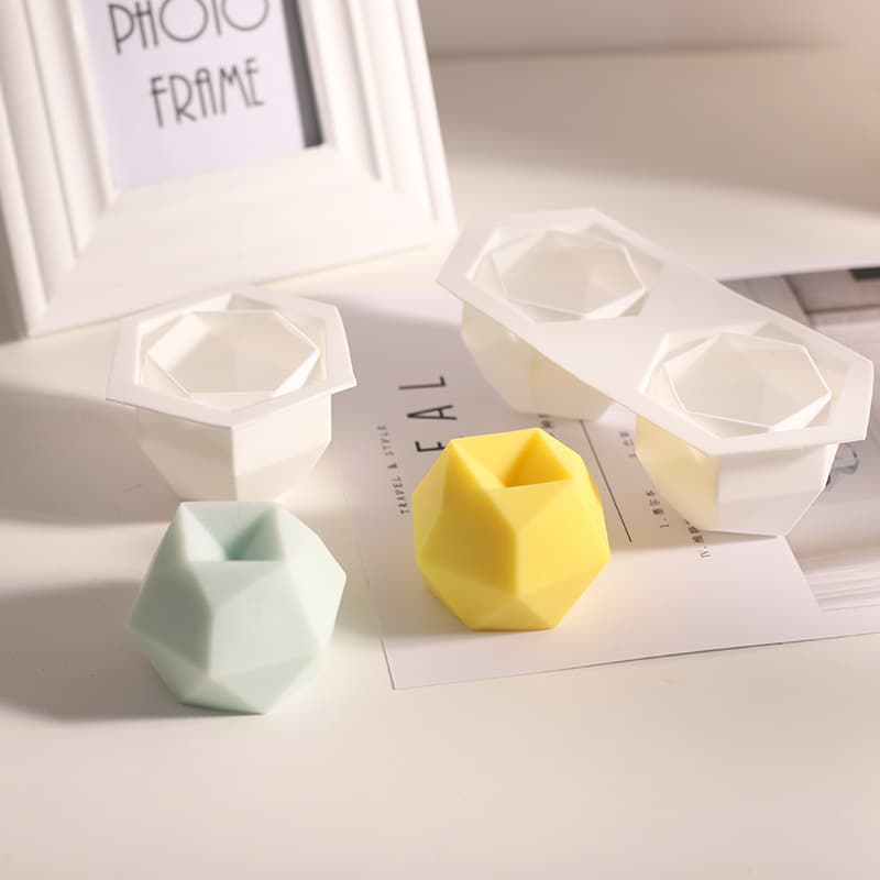 Hexahedron Octa-Connected Polyhedral Rhombus Magic Ball Cube Plaster Baking Mousse Candle Silicone Mold