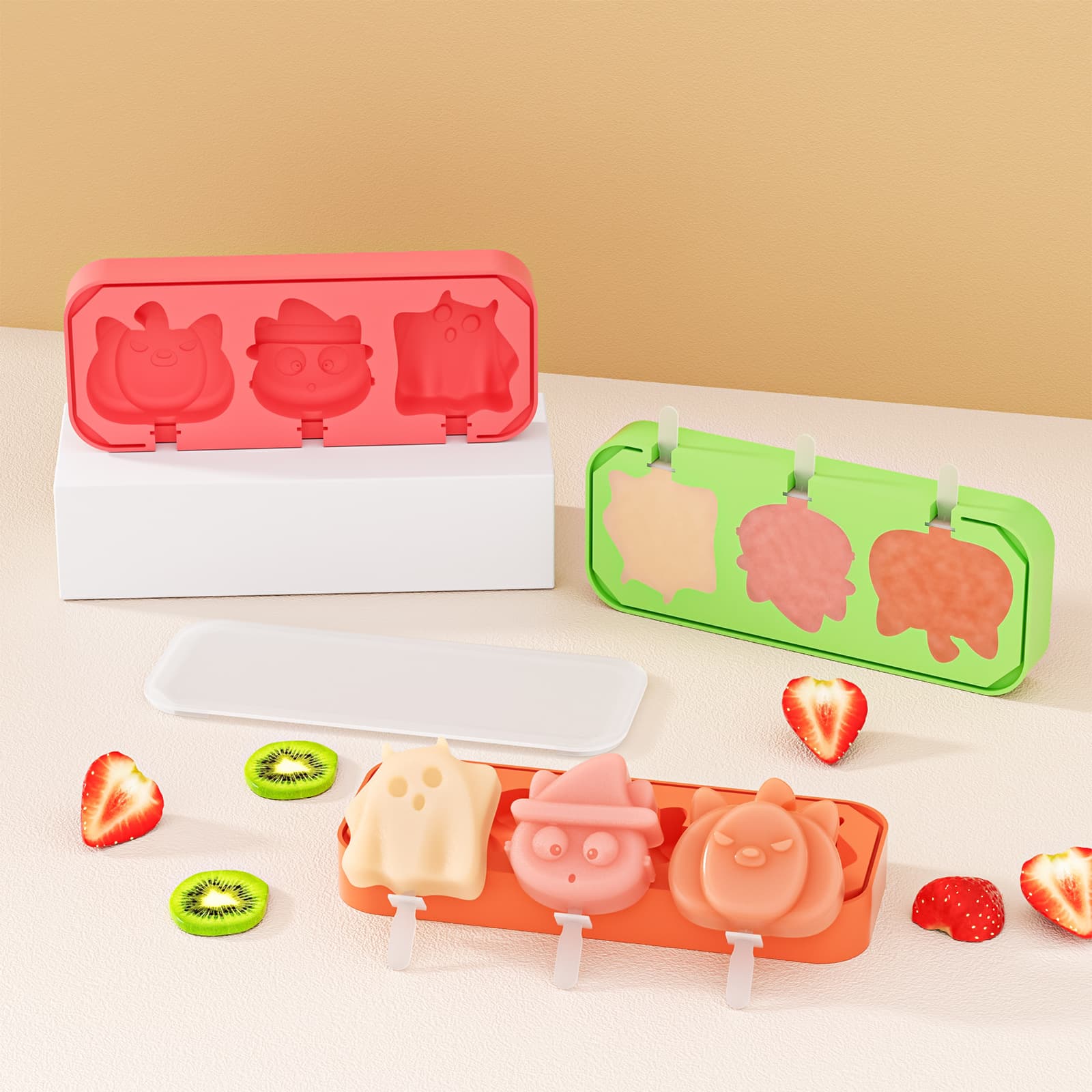 Easter ice cream mold silicone food grade pumpkin witch ghost household ice cream cake popsicle popsicle grinder